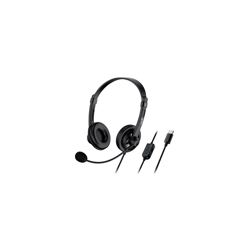 Genius HS-230U słuchawki z mikrofonem, przewodowa, czarna, USB-C