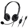 Genius HS-230U słuchawki z mikrofonem, przewodowa, czarna, USB-C