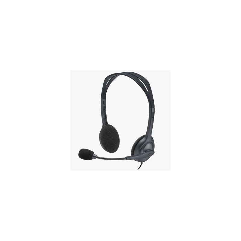 Logitech Stereo H111 słuchawki z mikrofonem, przewodowa, czarna