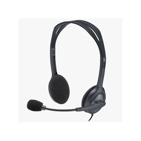 Logitech Stereo H111 słuchawki z mikrofonem, przewodowa, czarna