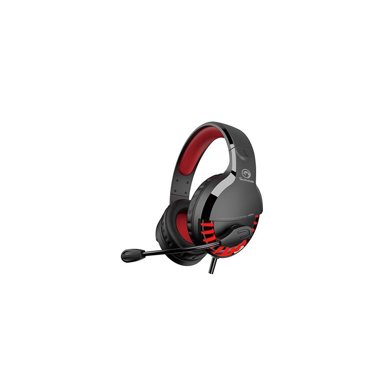Marvo HG9022 słuchawki z mikrofonem, przewodowa, czarno-czerwona, 7.1 (wirtualne), podświetlenie LED typ USB