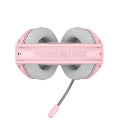 Marvo HG8936 słuchawki z mikrofonem, przewodowa, różowa, podświetlona, 3.5 mm jack + USB