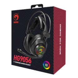 Marvo HG9056 słuchawki z mikrofonem, przewodowa, czarna, do gry, podświetlenie, 7.1 Virtual typ, EOL