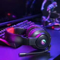 Marvo HG8958 słuchawki z mikrofonem, przewodowa, czarna, do gry, 3.5 mm jack + rozdvojka + USB