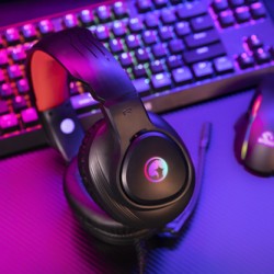 Marvo HG8958 słuchawki z mikrofonem, przewodowa, czarna, do gry, 3.5 mm jack + rozdvojka + USB