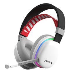 Marvo MONKA ECHO słuchawki z mikrofonem, biała, podświetlona, Tri-mode