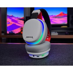 Marvo MONKA ECHO słuchawki z mikrofonem, biała, podświetlona, Tri-mode