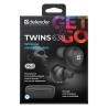 Defender Twins 638 słuchawki z mikrofonem, bezprzewodowa, czarna, douszne, BT 5.0, TWS, etui z ładowarką typ bluetooth, EOL