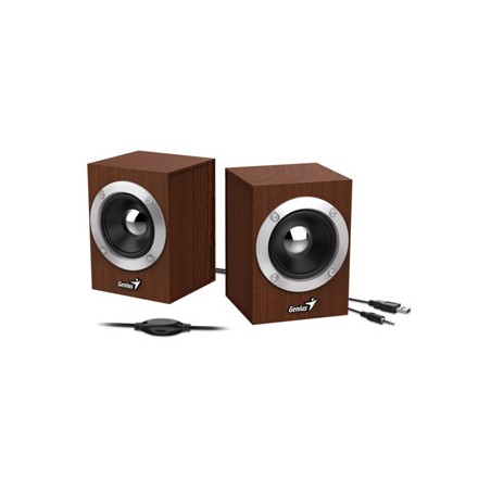 Genius głośniki SP-HF280, 2.0, 6W, brązowe, regulacja głośności, 3,5 mm jack (USB), 100Hz~20kHz