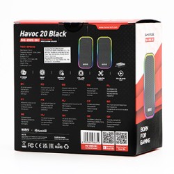 Marvo głośniki HAVOC 20BK, 6W, czarne, podświetlane