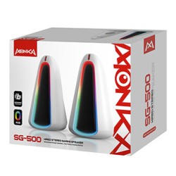 Marvo głośniki MONKA ZILLA, 6W, białe, podświetlenie RGB, EOL