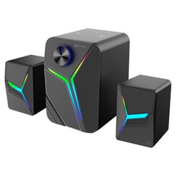 Meetion głośniki SP2111, 2.1, 15W, czarne, podświetlane