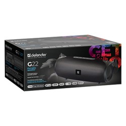 Defender głośnik G22, Li-Ion, 2.0, 20W, czarny, regulacja głośności, BT 5.0, TWS, boczne głośniki pasywne, 40Hz~20kHz