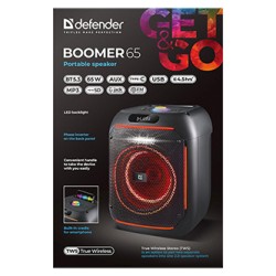 Defender głośnik BOOMER 65, 65W, czarny, TWS, AUX/Bluetooth