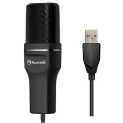 Marvo, do streamowania mikrofon, MIC-03, bez regulacji głośności, czarny, ze statywem obracanym o 270 °