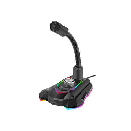 Marvo, do gry mikrofon, MIC-05, regulacja głosności, czarny, Rainbow LED, uchwyt na telefon