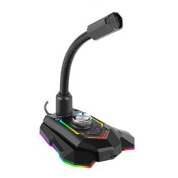 Marvo, do gry mikrofon, MIC-05, regulacja głosności, czarny, Rainbow LED, uchwyt na telefon