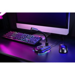 Marvo, do gry mikrofon, MIC-05, regulacja głosności, czarny, Rainbow LED, uchwyt na telefon