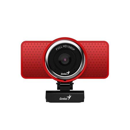 Genius ECam 8000 kamera web Full HD, czerwona 1920x1080, USB 2.0, Windows 7 i wyżej, FULL HD, 30 FPS