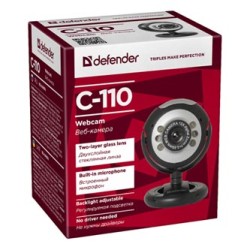 Defender C-110 Web kamera, czarno-szara 0.3 Mpix, USB 2.0, na notebook/LCD