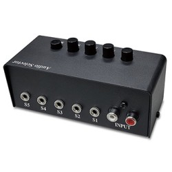 Genius Stereo Switching Box, czarny, 2x RCA, 5x 3,5mm jack