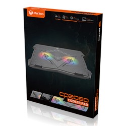 Stojak pod notebook, CP2020, podświetlany, z wiatrakiem, czarny, Meetion