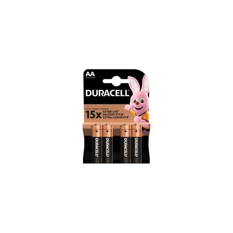 Duracell BASIC Jednorazowa alkaliczna baterie AA, 4-pack