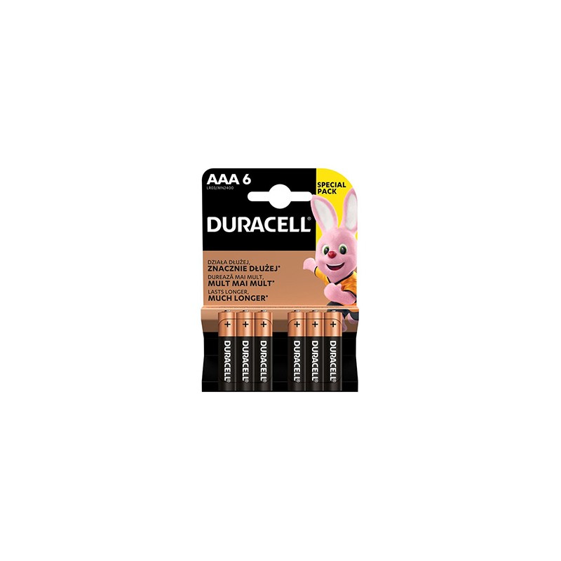 Duracell BASIC Jednorazowa alkaliczna baterie AAA, 6-pack