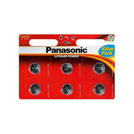Panasonic Jednorazowa litowa baterie CR2025, 6-pack