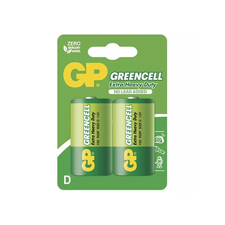 GP Jednorazowa cynkowo-węglowa baterie D, 2-pack