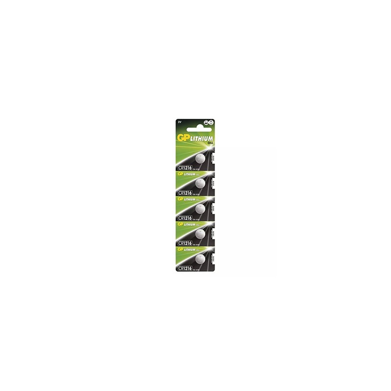 GP Jednorazowa litowa baterie CR1216, 5-pack