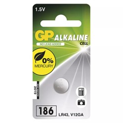 GP Jednorazowa alkaliczna baterie LR43, 1-pack