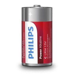 PHILIPS Jednorazowa alkaliczna baterie C, 2-pack