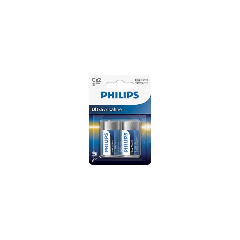 PHILIPS ULTRA Jednorazowa alkaliczna baterie C, 2-pack