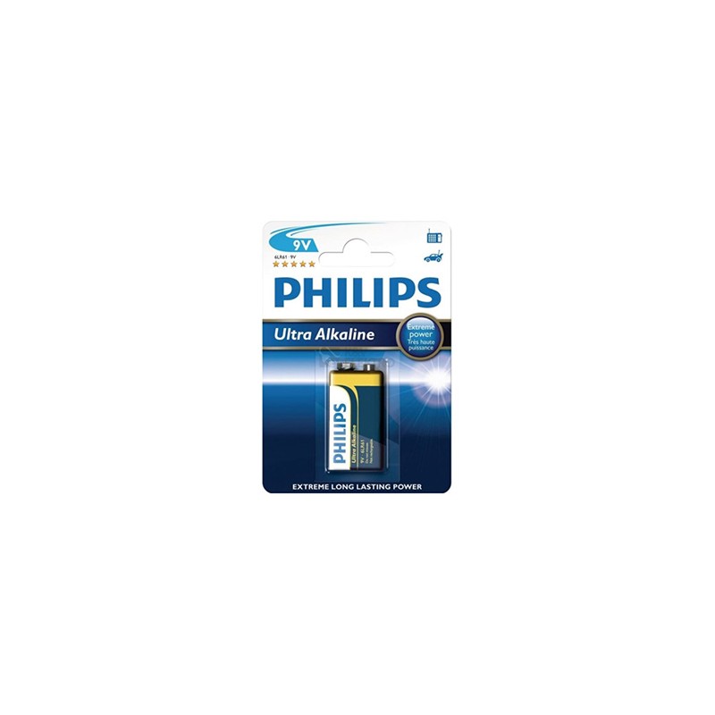 PHILIPS ULTRA Jednorazowa alkaliczna baterie 9V, 1-pack