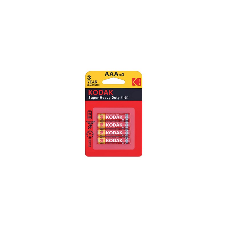Kodak SUPER HEAVY DUTY Jednorazowa cynkowo-węglowa baterie AAA, 4-pack