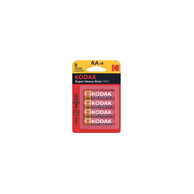 Kodak SUPER HEAVY DUTY Jednorazowa cynkowo-węglowa baterie AA, 4-pack