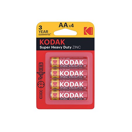 Kodak SUPER HEAVY DUTY Jednorazowa cynkowo-węglowa baterie AA, 4-pack