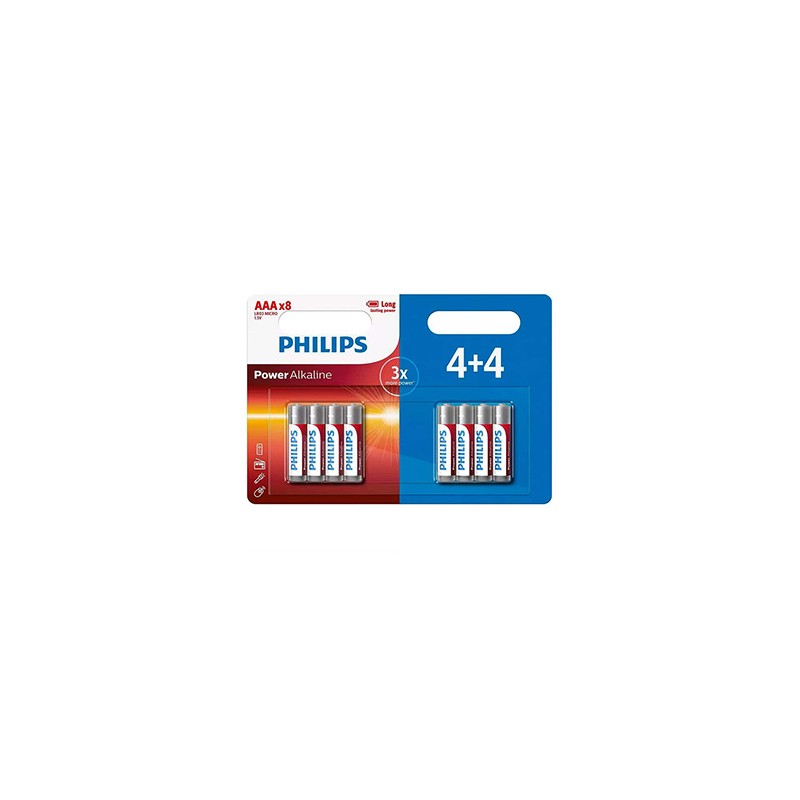 PHILIPS Jednorazowa alkaliczna baterie AAA, 8-pack