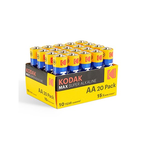 Kodak MAX SUPER Jednorazowa alkaliczna baterie AA, 20-pack