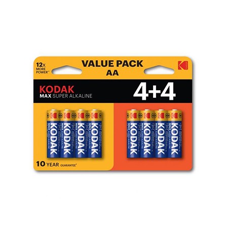 Kodak MAX SUPER Jednorazowa alkaliczna baterie AA, 8-pack