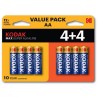 Kodak MAX SUPER Jednorazowa alkaliczna baterie AA, 8-pack