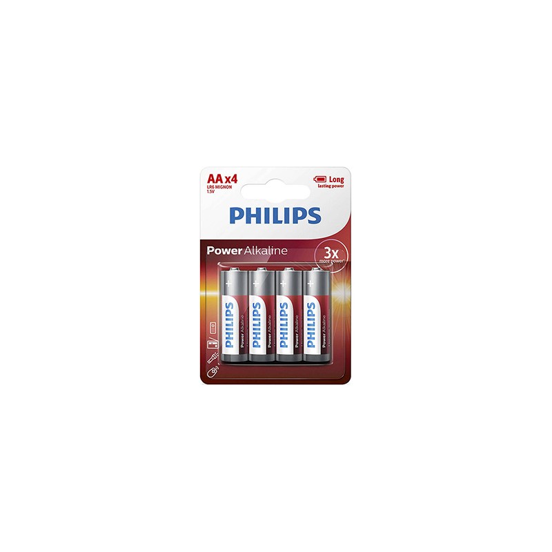 PHILIPS POWER Jednorazowa alkaliczna baterie AA, 4-pack