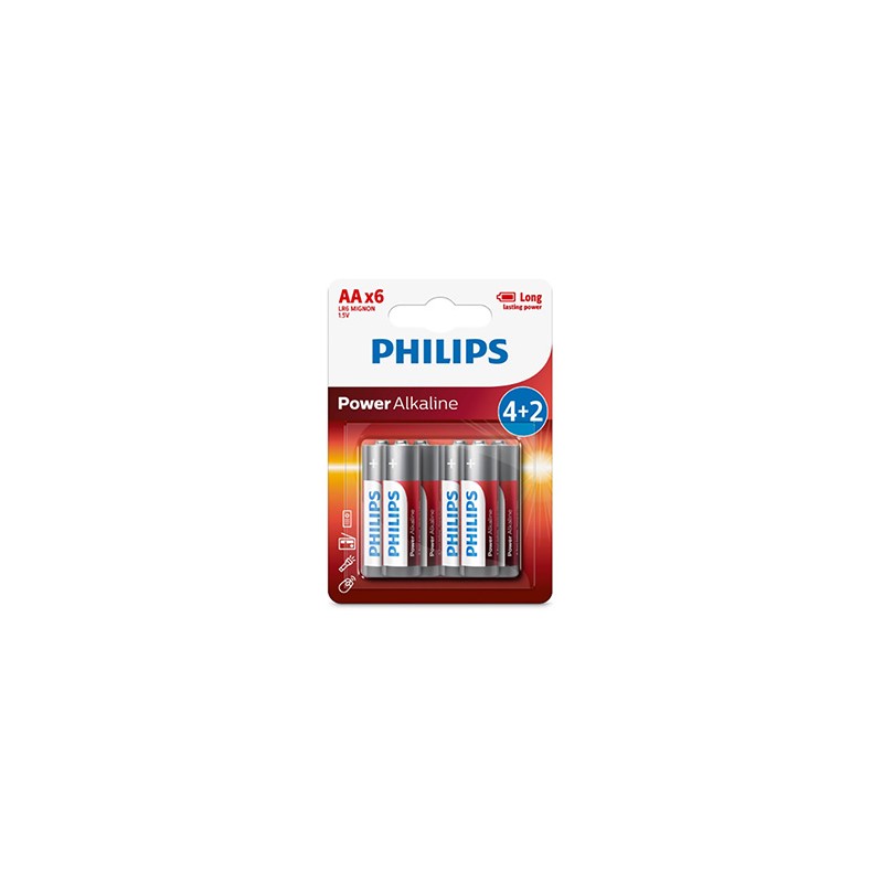 PHILIPS POWER Jednorazowa alkaliczna baterie AA, 6-pack