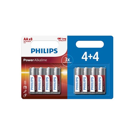 PHILIPS Jednorazowa alkaliczna baterie AA, 8-pack