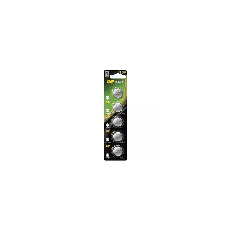 GP Jednorazowa litowa baterie CR2016, 5-pack