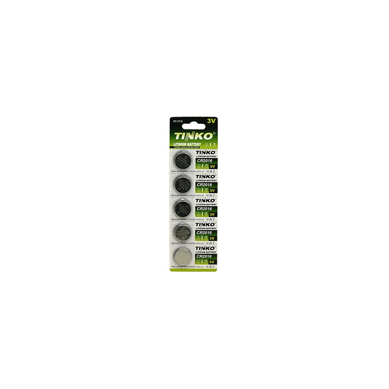 Jednorazowa litowa baterie CR2016, 5-pack