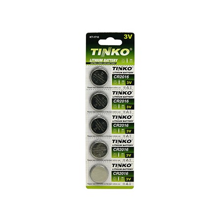 Jednorazowa litowa baterie CR2016, 5-pack