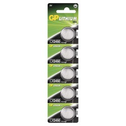 GP Jednorazowa litowa baterie CR2450, 5-pack