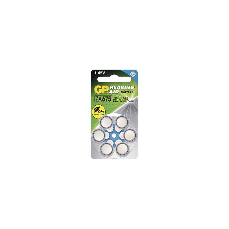 GP Jednorazowa cynkowo-powietrzna. baterie ZA, 6-pack